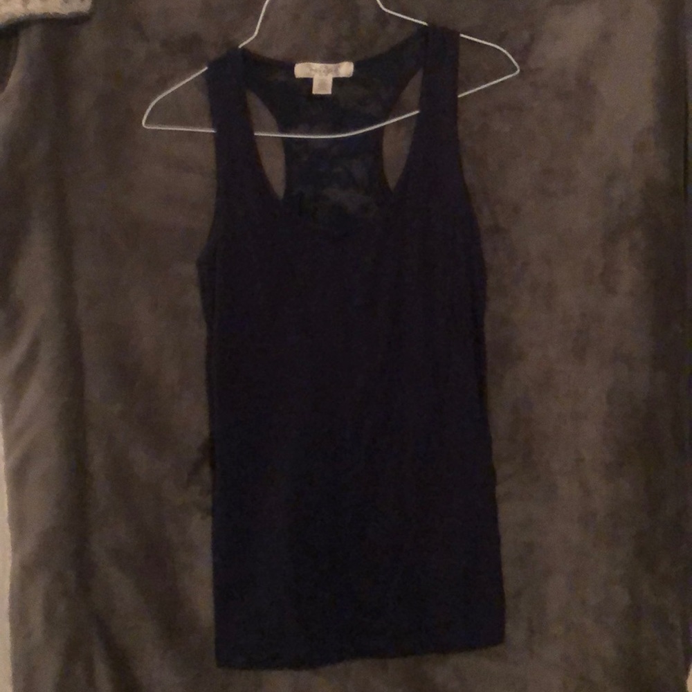 Blue tank with lace back